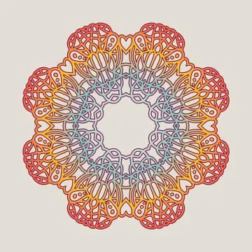 Vector vintage Mandala sign frame. Vintage decorative elements. Oriental pa.. Stock Illustration