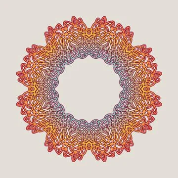 Vector vintage Mandala sign frame. Vintage decorative elements. Oriental pa.. Stock Illustration