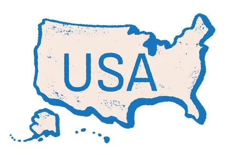 Vector vintage map of USA. Vector vintage map of United States in retro style 库存插图