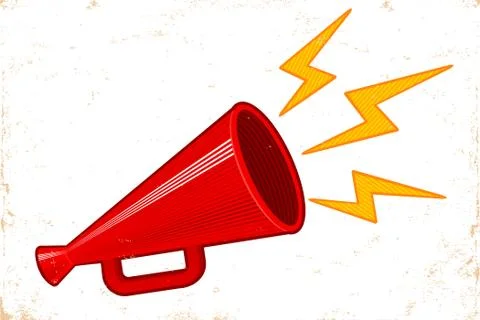 Vector vintage megaphone in engraving style. Stock Illustration