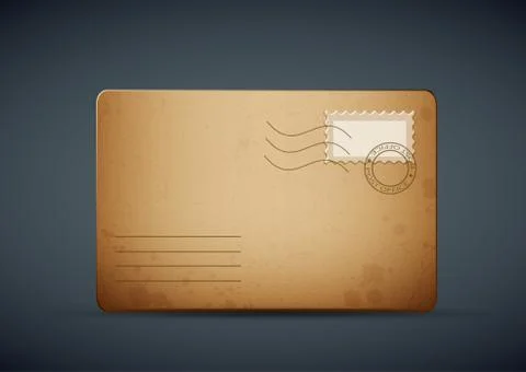 Vector of an vintage old envelope card Illustrazione stock