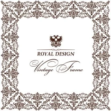 Vector vintage old frame ornament retro Stock Illustration
