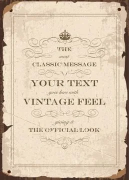 Vector vintage parchment poster template Иллюстрация