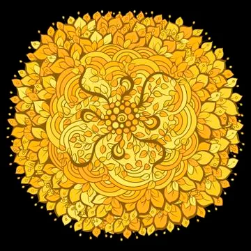 Vector vintage pattern in Eastern style. Ornate element for line art design Stock Illustration