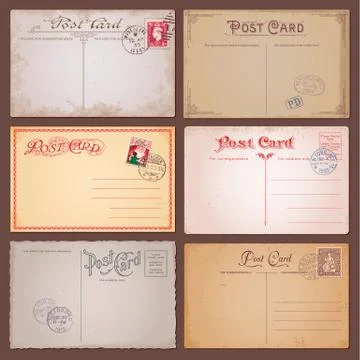 Vector vintage postcards 스톡 일러스트