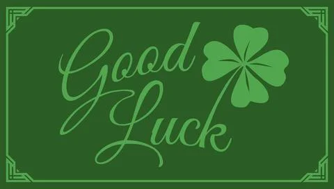 Vector vintage poster with clover for Patrick's day. Green lucky clover and.. Illustrazione stock