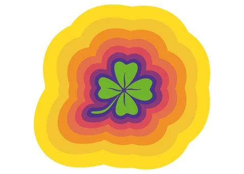Vector vintage poster with lucky clover. Vector illustration of a lucky four Stock Illustration