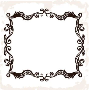 Vector vintage retro frame. Decorative background Stock Illustration