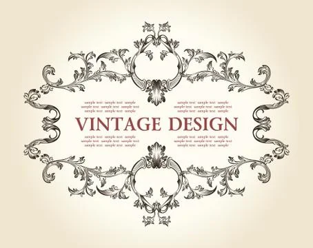 Vector vintage royal old frame ornament decor text Stock Illustration