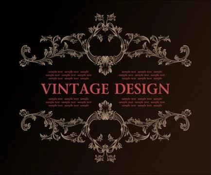 Vector vintage royal retro frame ornament decor Stock Illustration