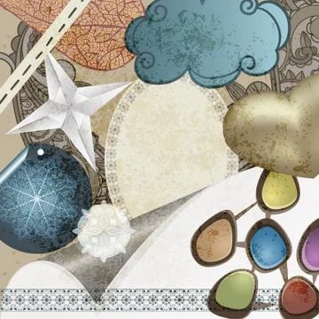 Vector vintage scrap template design Stock Illustration