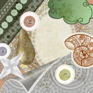 Vector vintage scrap template design Illustrazione stock