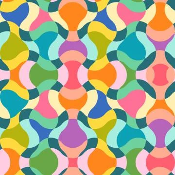 Vector vintage seamless abstract psychedelic pattern Illustration