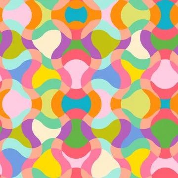 Vector vintage seamless abstract psychedelic pattern Stock Illustration
