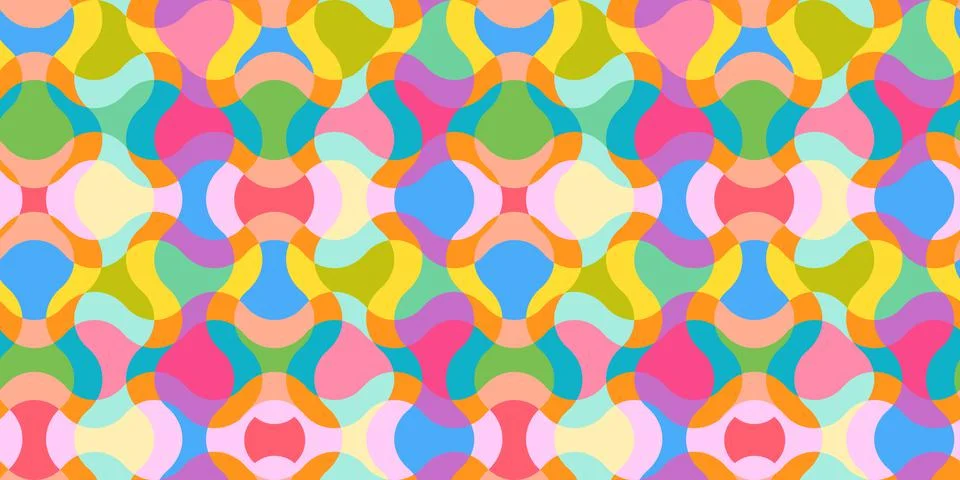 Vector vintage seamless abstract psychedelic pattern. Vector pattern for holi Stock Illustration