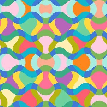Vector vintage seamless abstract psychedelic pattern. Vector pattern for ho.. Stockillustratie
