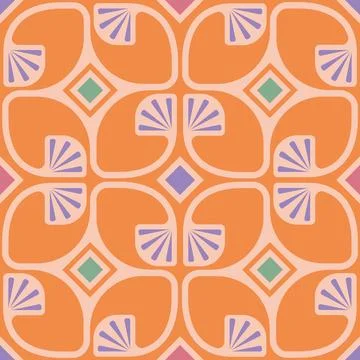 Vector vintage seamless pattern in art deco style. Retro seamless floral pa.. Stock Illustration