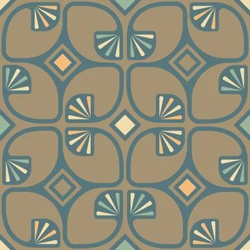 Vector vintage seamless pattern in art deco style. Retro seamless floral pa.. Stock Illustration