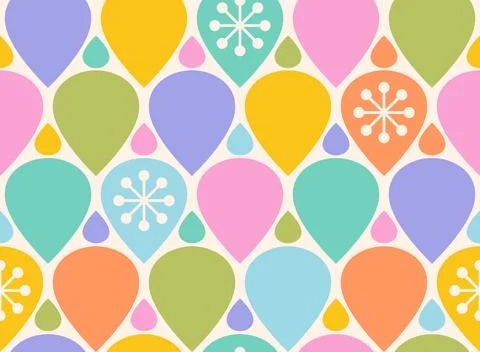 Vector vintage seamless pattern for Christmas or birthday. Retro funny patt.. Stock Illustration