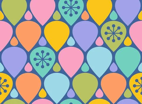 Vector vintage seamless pattern for Christmas or birthday. Retro funny patt.. Stock Illustration