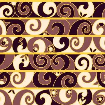 Vector vintage seamless pattern with curve Stock Illustration