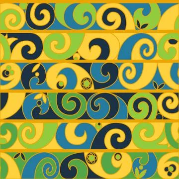 Vector vintage seamless pattern with curve Stock Illustration