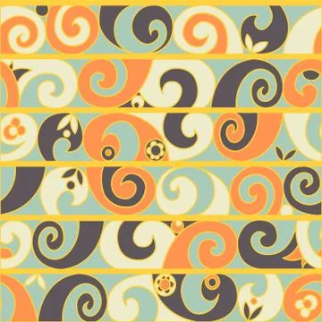 Vector vintage seamless pattern with curve Stock Illustration