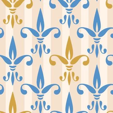 Vector vintage seamless pattern Fleur de lis. Vintage vector pattern fleur .. Stockillustratie