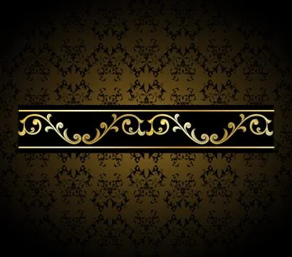 Vector vintage seamless pattern with floral seamless border Illustrazione stock