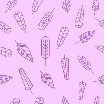 Vector Vintage Seamless Pattern with Hand-Drawn Feathers Illustrazione stock