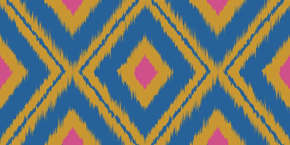 Vector vintage seamless pattern in Ikat style. Vector pattern for home deco.. 库存插图
