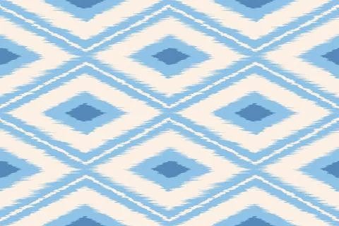 Vector vintage seamless pattern in Ikat style. Vector pattern for home deco.. Stock Illustration