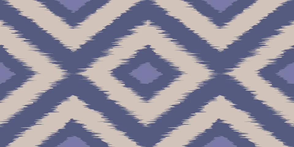 Vector vintage seamless pattern in Ikat style. Vector pattern for home deco.. Stock Illustration