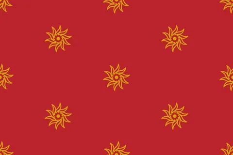 Vector vintage seamless pattern of sun. Vector Asian pattern of sun in retr.. Stock Illustration