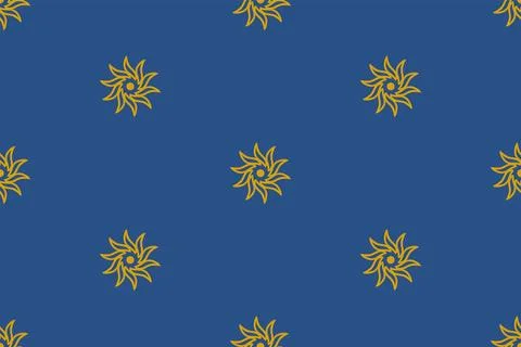 Vector vintage seamless pattern of sun. Vector Asian pattern of sun in retr.. Stock Illustration