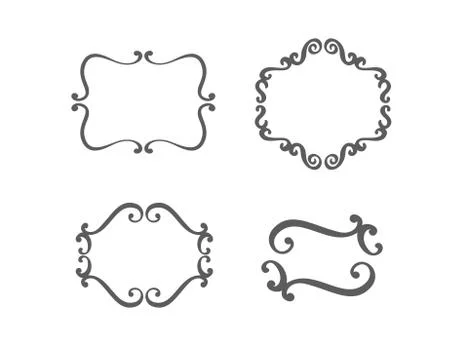 Vector vintage set of border frames engraving with retro ornament in antique Stock Illustration