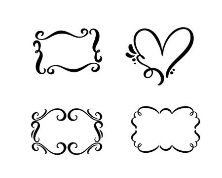 Vector vintage set of border frames engraving with retro ornament in antique Stock Illustration