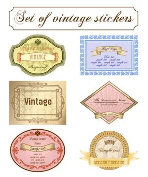 Vector vintage set. Romantic frames ornate label Illustrazione stock