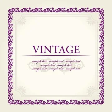 Vector vintage Square frame retro brown Stock Illustration
