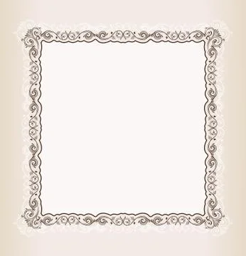 Vector vintage Square frame retro pattern ornament Illustrazione stock