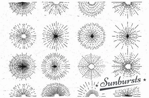 Vector vintage sunburst Stock Illustration
