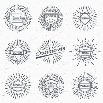 Vector vintage sunburst Stock Illustration