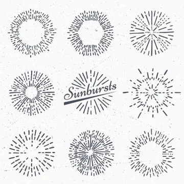 Vector vintage sunburst Stock Illustration