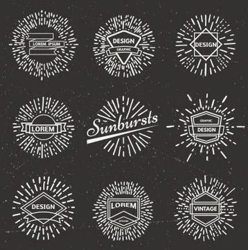 Vector vintage sunburst Stock Illustration