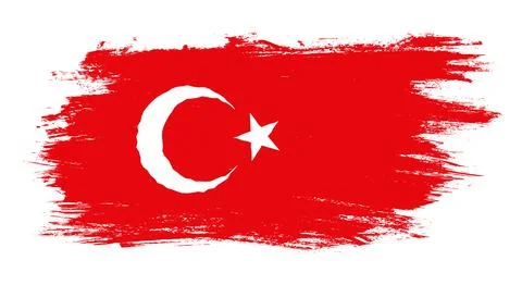 Vector vintage Turkish flag. Drawing flag of Turkey in grunge style. Иллюстрация