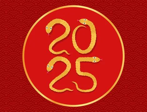 Vector Vintage Typography Poster 2025 Chinese New Year. Snake Typography 20.. Stock Illustration