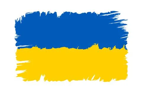 Vector vintage Ukraine flag. Drawing flag of Ukraine. Stock Illustration