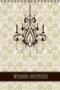 Vector vintage wedding invitation Illustrazione stock