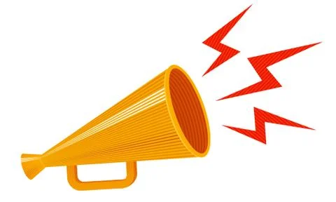 Vector vintage yellow megaphone. Stock-Illustration