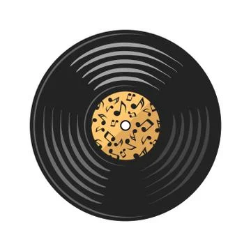 Vector vinyl disc (record) on white, stock illustration Stock Illustration
